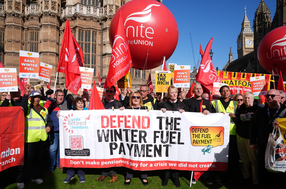 Protesters from the Unite union