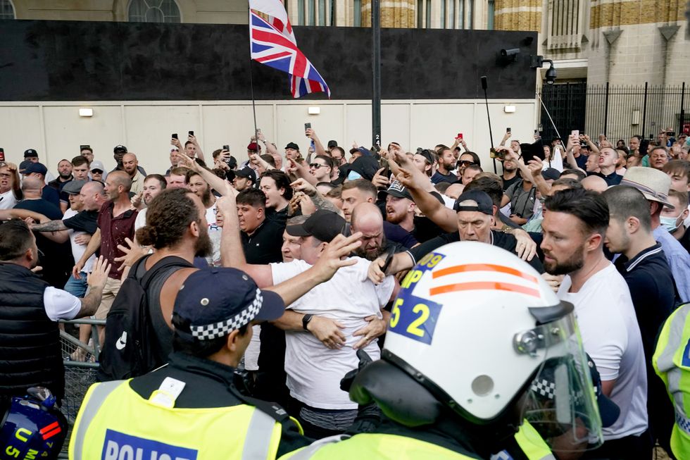 Protesters in London