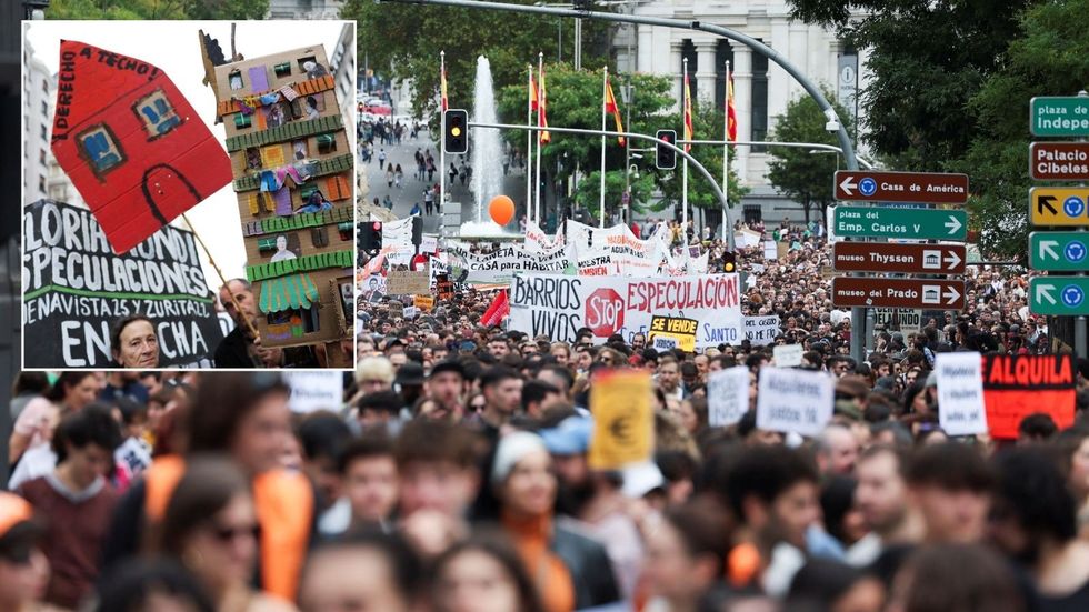 Protesters in Madrid