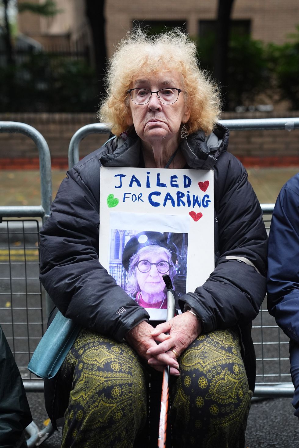 Protesters outside court