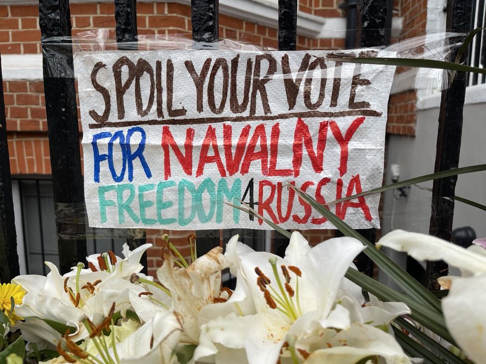 Protests outside Russian embassy