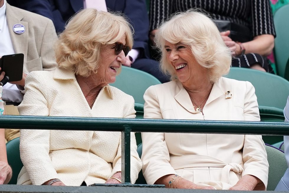 Queen Camilla and Annabel Elliot