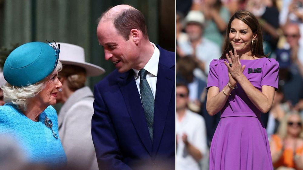 Queen Camilla, Prince William and Princess Kate