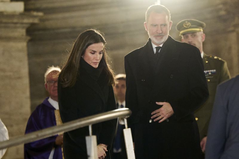 Queen Letizia and King Felipe of Spain attend mass service for victims of  flooding which devastated Valencia