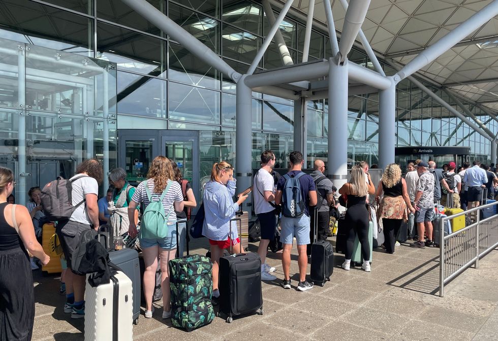 Queues outside of airport after planes cancelled