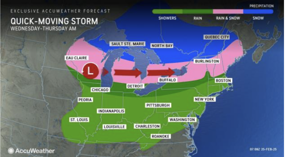 Quick-moving storm is moving across the US