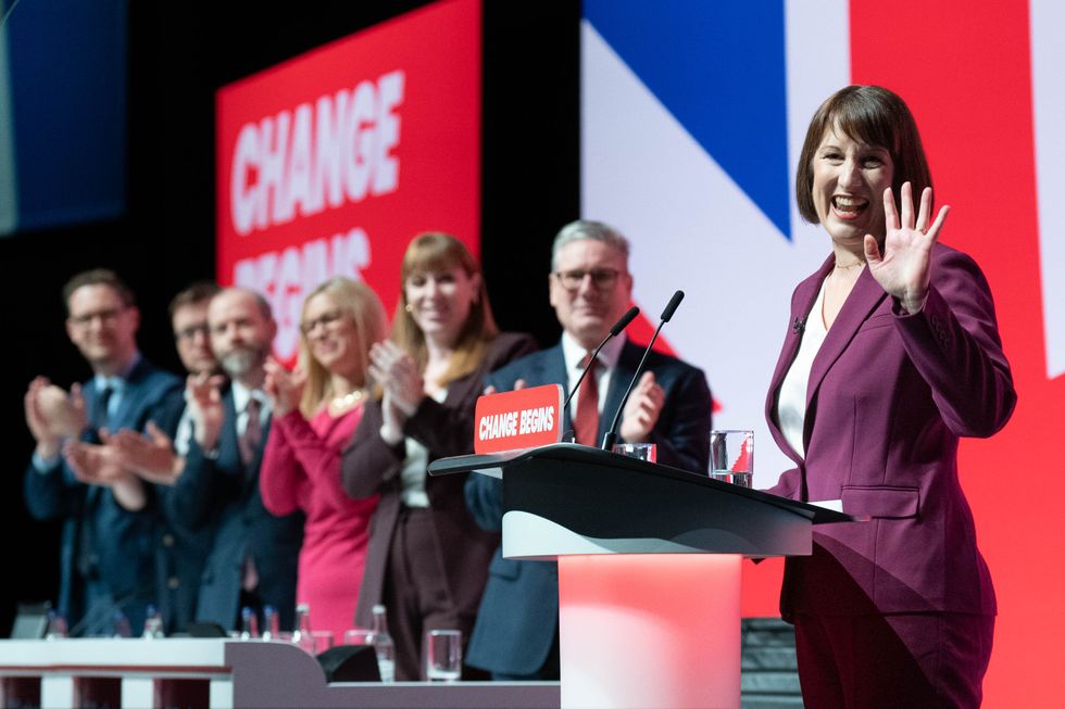 Rachel Reeves alongside the Labour Cabinet at Labour Party conference in Liverpool