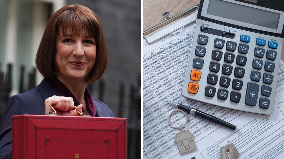 Rachel Reeves and documents beside calculator