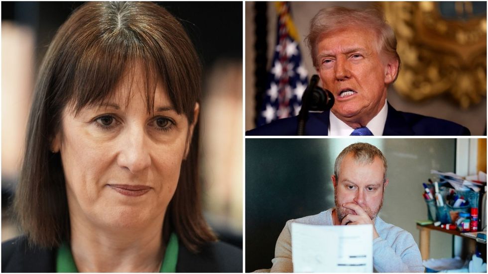 Rachel Reeves, Donald Trump and man worried