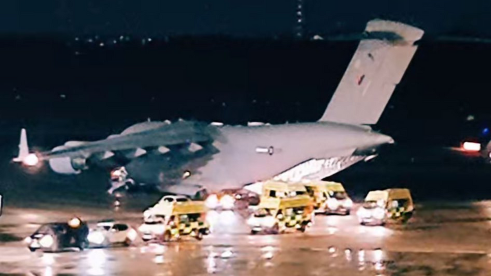 RAF jet and ambulances in Estonia