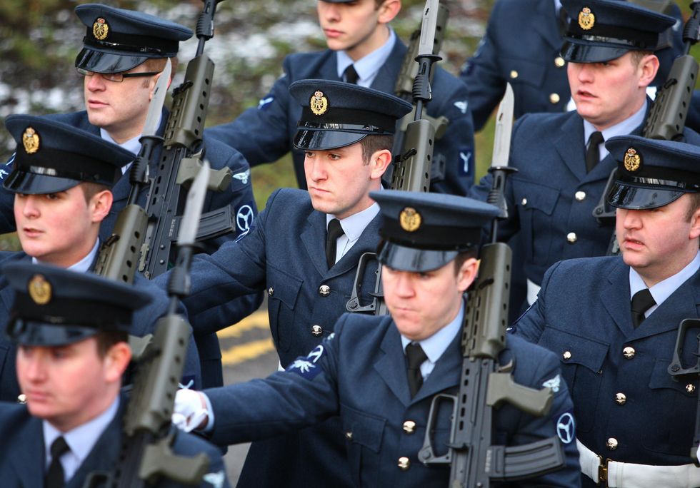  RAF officers marching