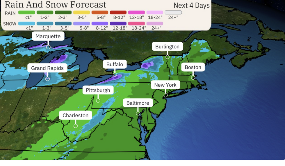 Rain and snow forecast