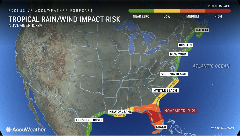 Rain/Wind impact risk from Tropical Storm Sara