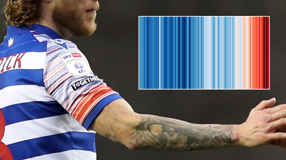 Reading FC kit with climate stripes inset