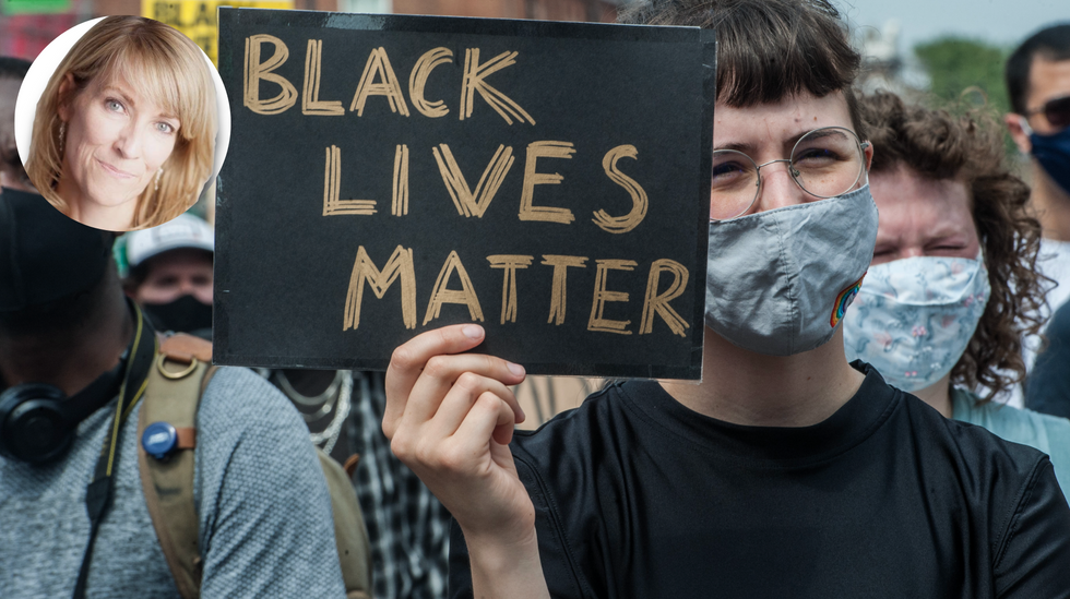 Renee Hoenderkamp (left), Black Lives Matter protest (right)