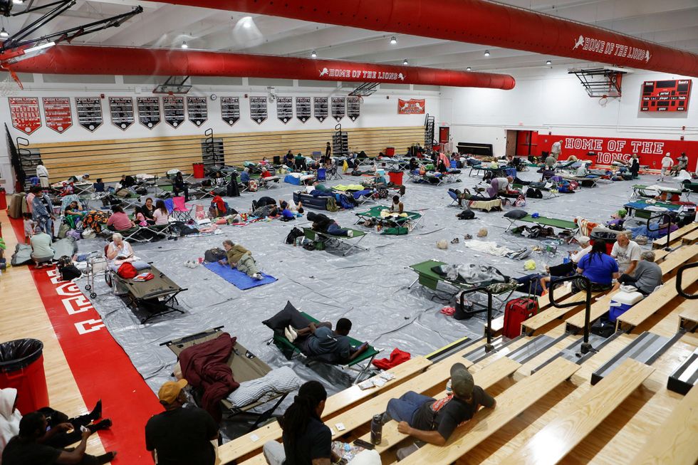 Residents of Leon County take shelter from Hurricane Helene at Leon High School near downtown Tallahassee, Florida\u200b