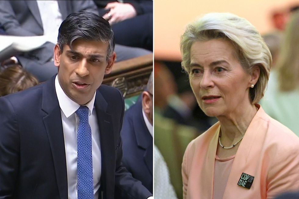 Rishi Sunak and Ursula von der Leyen