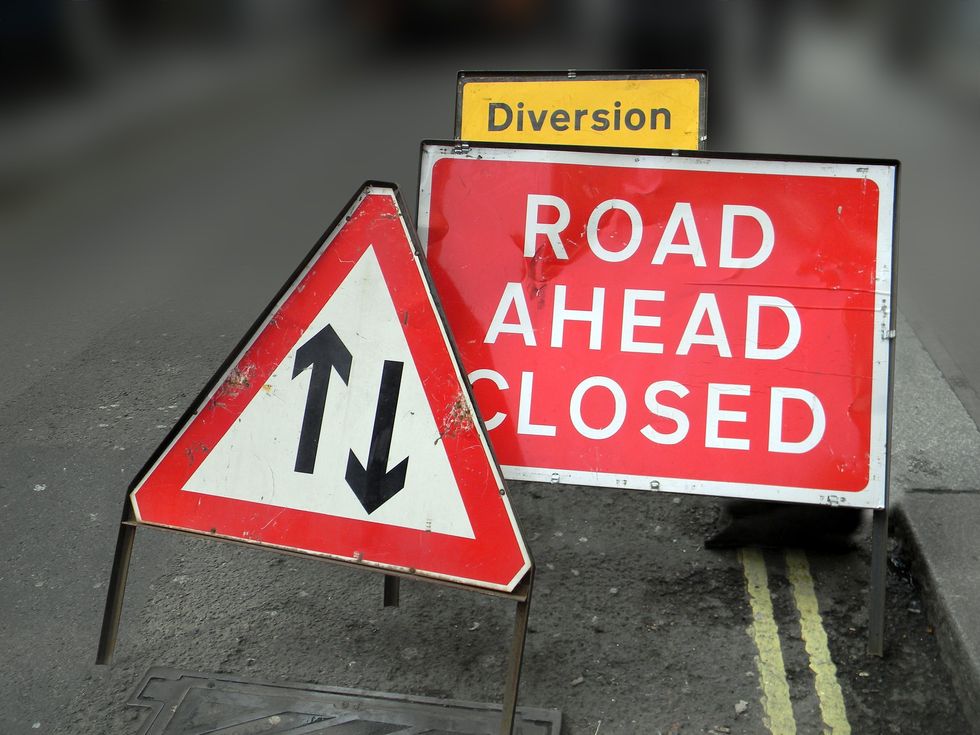 Road works sign