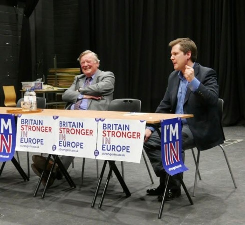 Robert Jenrick campaigning alongside Ken Clarke to remain in the EU