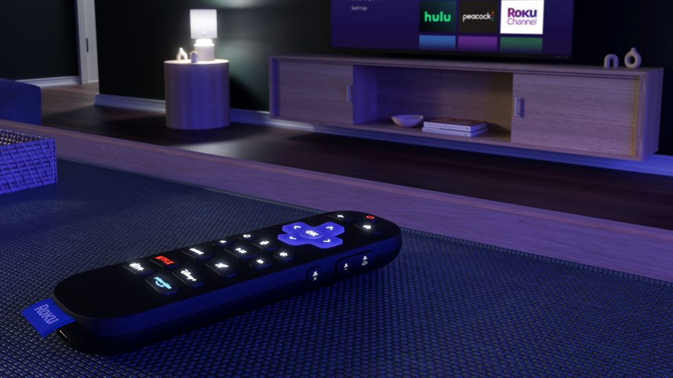 roku voice remote pro control with backlit buttons