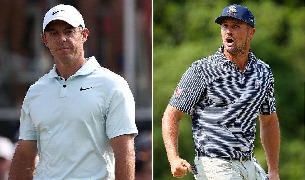 Rory McIlroy held a two-shot lead over Bryson DeChambeau with a few holes remaining