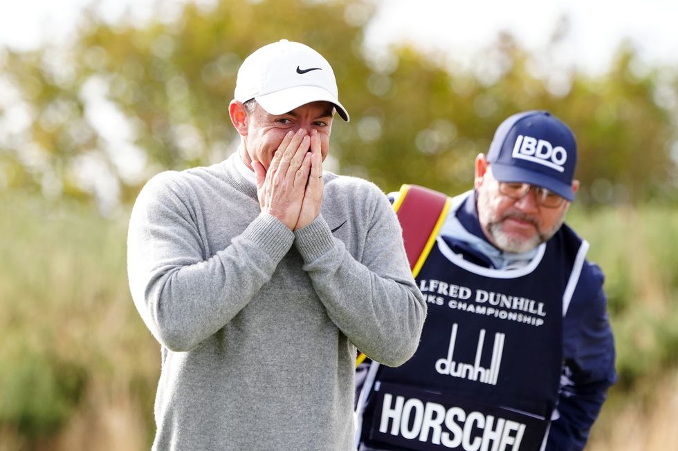 Rory McIlroy was all smiles during the second round