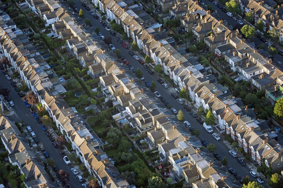 Rows of houses from above