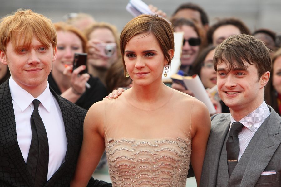 Rupert Grint, Emma Watson and Daniel Radcliffe at the world premiere of Harry Potter And The Deathly Hallows: Part 2.