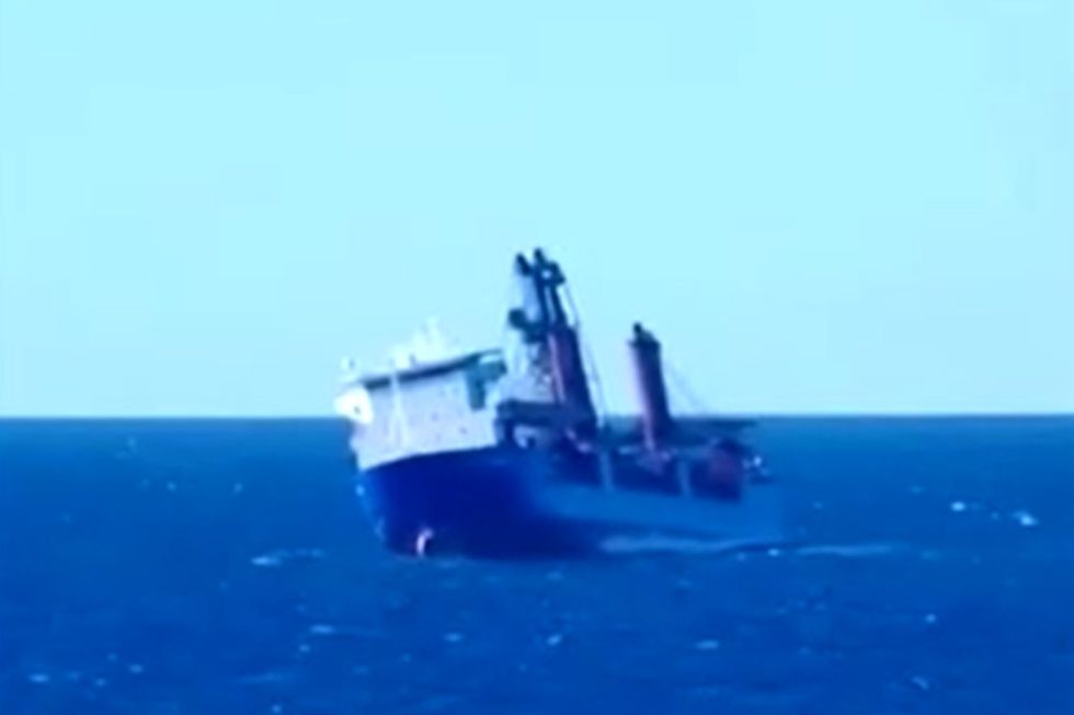 Russian cargo ship sinking in the Mediterranean