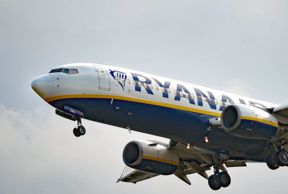 Ryanair plane flying