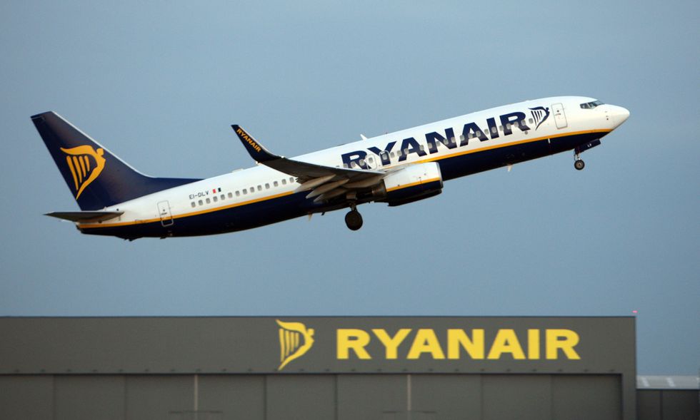 Ryanair plane taking off from Stansted Airport