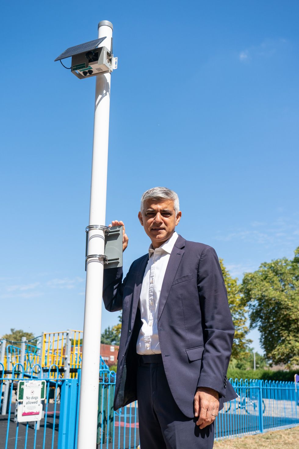 Sadiq Khan next to his Ulez camera