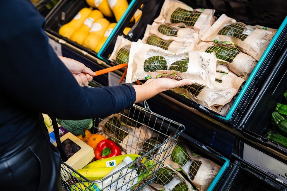 Sainsbury's own-brand twin pack avocado in paper packaging