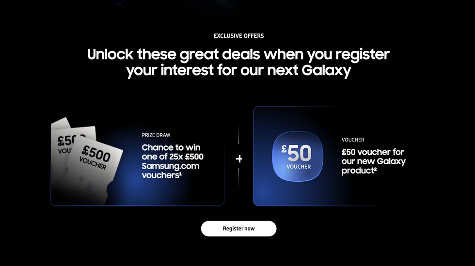 samsung choice between ps50 discount or other vouchers