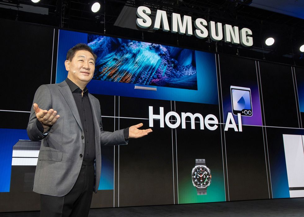 samsung executive on-stage during CES