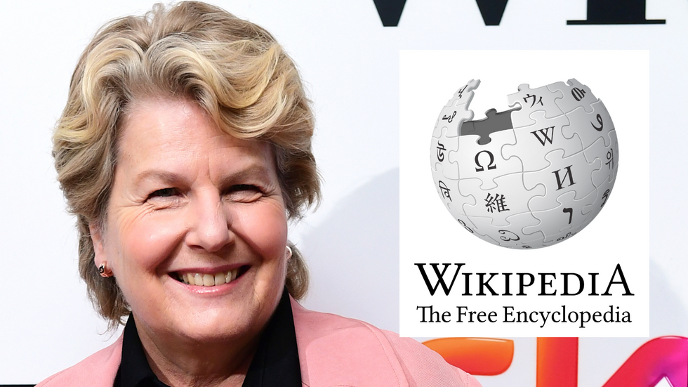 Sandi Toksvig/Wikipedia logo