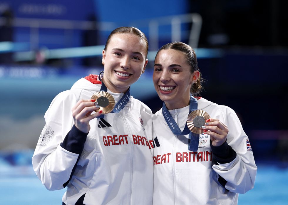 Scarlett Mew Jensen and Yasmin Harper won bronze in the Womenu2019s Synchronised 3m Springboard