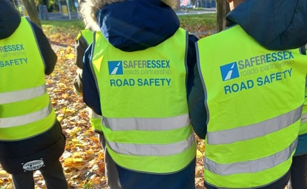 School children helping Essex Police to catch speed drivers