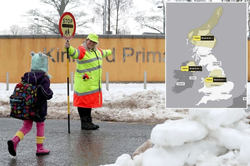 Schools close across UK as snow brings chaos after Met Office extends triple weather warning