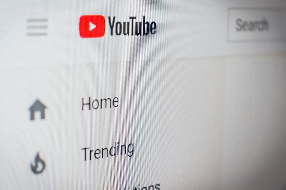 screenshot of the youtube homepage with home trending tabs show next to the youtube logo 