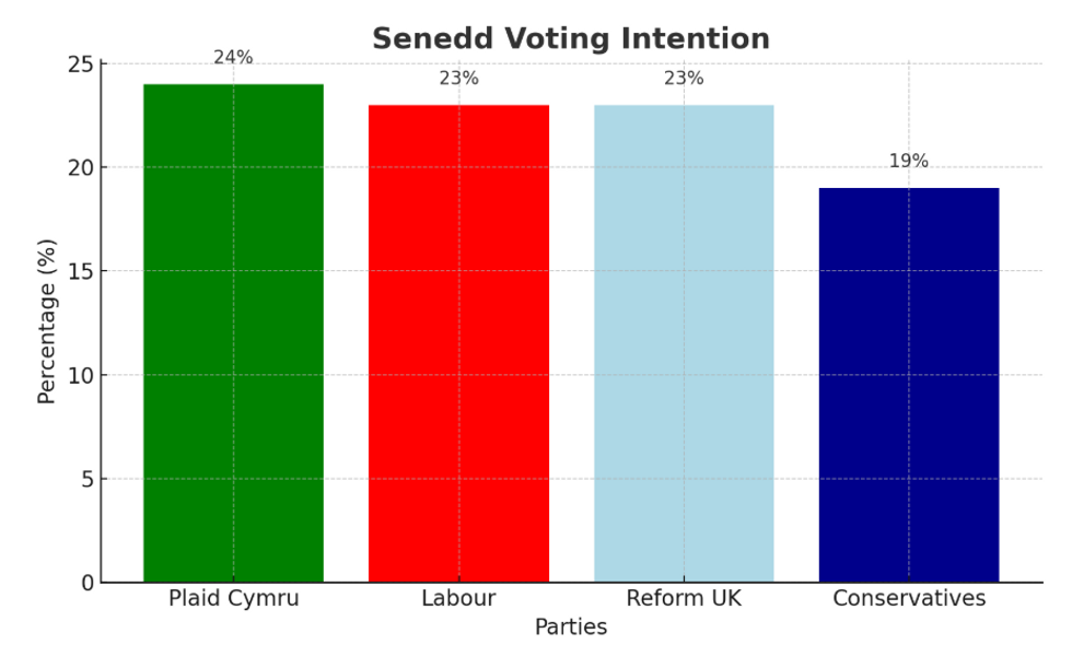 Senedd voting intention December 2024