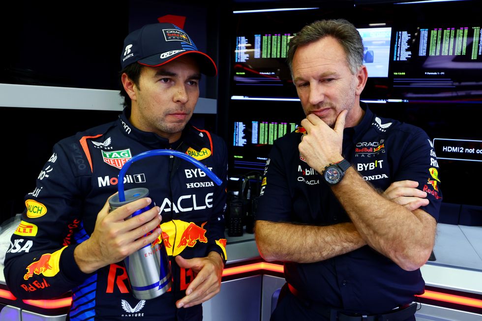 Sergio Perez and Christian Horner