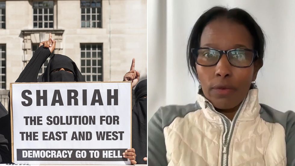 Shariah protester, Ayaan Hirsi Ali