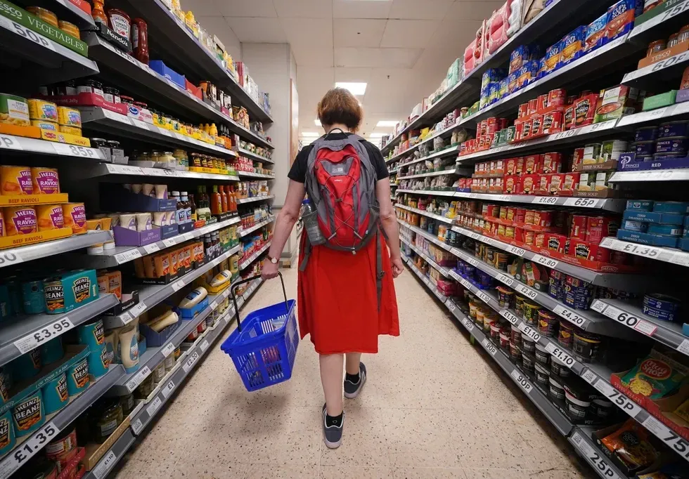 Shopper in supermarket