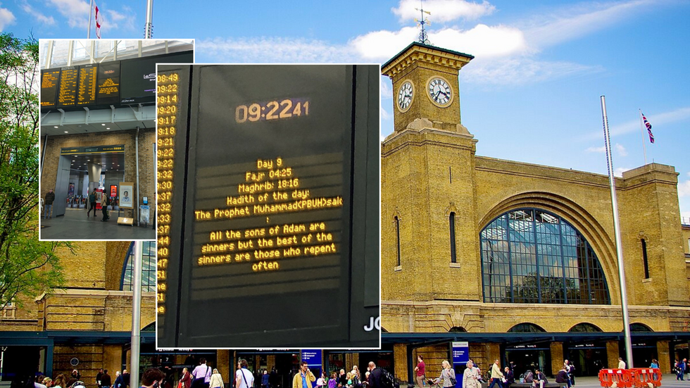 Signage boards and King's Cross Station