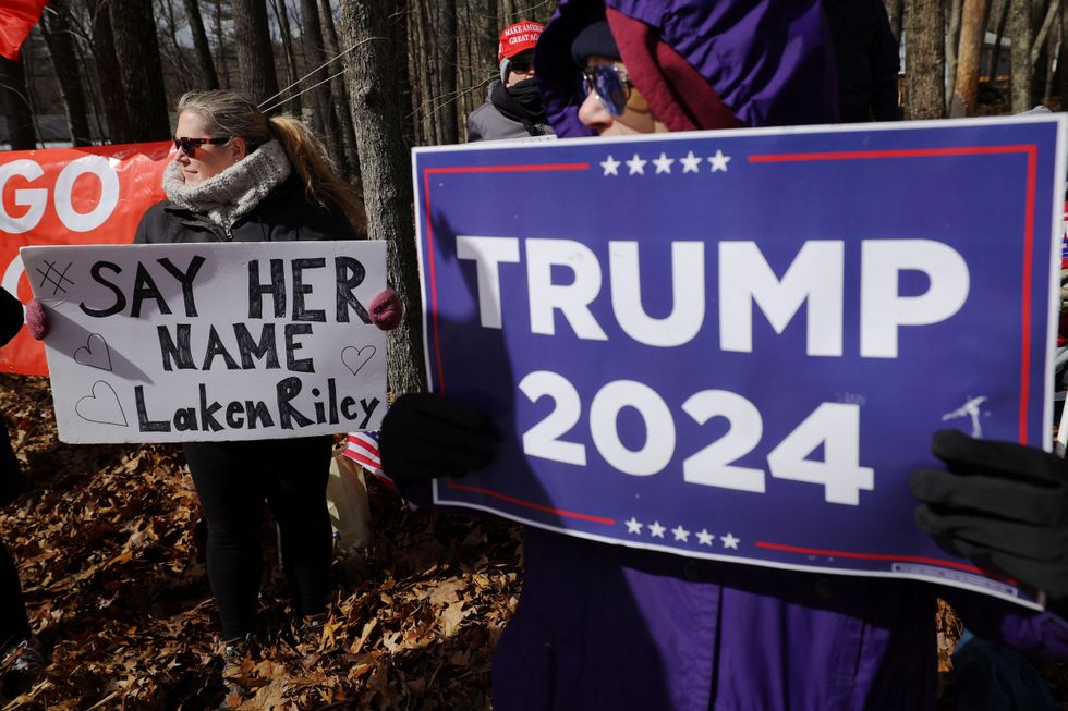 Signs supporting Trump