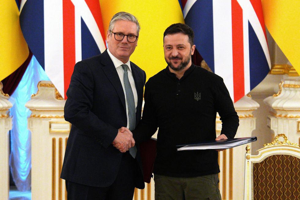 Sir Keir Starmer alongside Volodymyr Zelensky