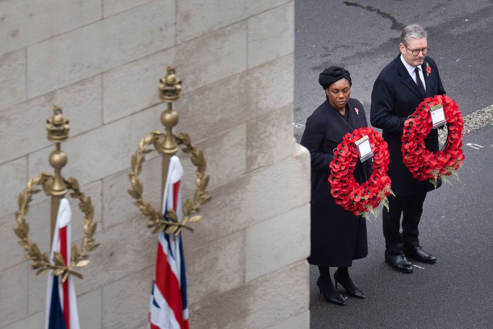 Sir Keir Starmer and Kemi Badenoch prepare to lay wreaths on Whitehall on Remembrance Sunday