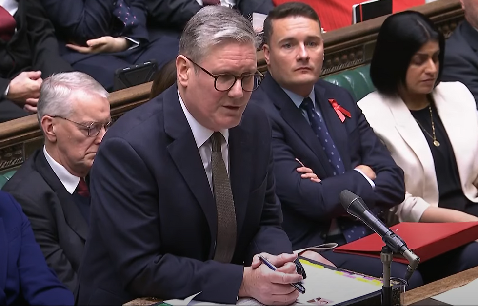 Sir Keir Starmer answering separate questions at PMQs today