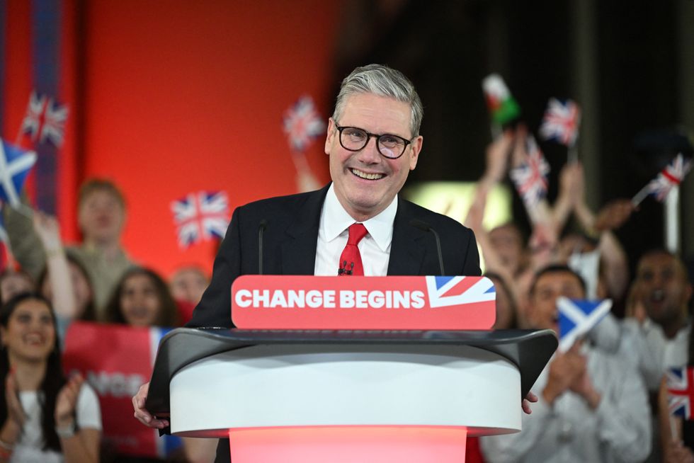 Sir Keir Starmer celebrating victory after the 2024 General Election